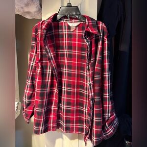 Allison Daley Red and Black Plaid Top